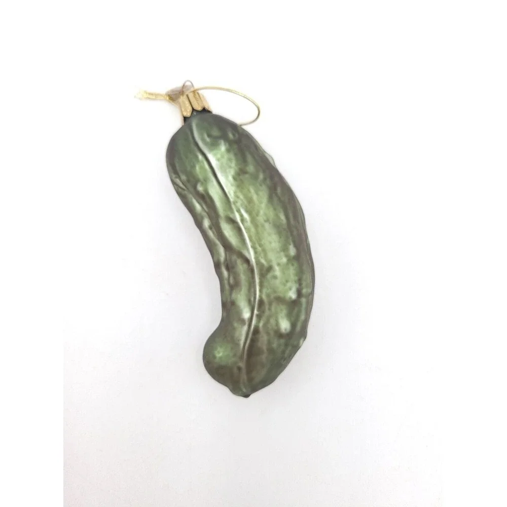 Green‎ Glass Pickle Christmas Tree Ornament 4